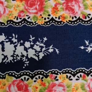 Linear Navy Floral&Lace