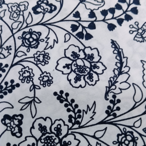 Navy Floral on Light Blue