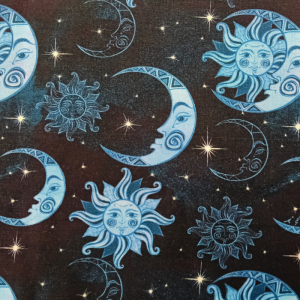 Blue Sun & Moon on Black