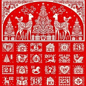 Red & White Christmas Advent Panels