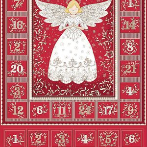 Red Angel Christmas Advent Panel