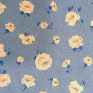 Dusty Blue with Cream Roses