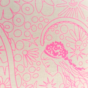 Pink Abtract Floral and Figures