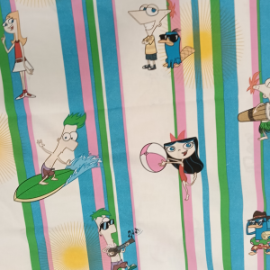 Multi-color Stripe w/ Cartoons