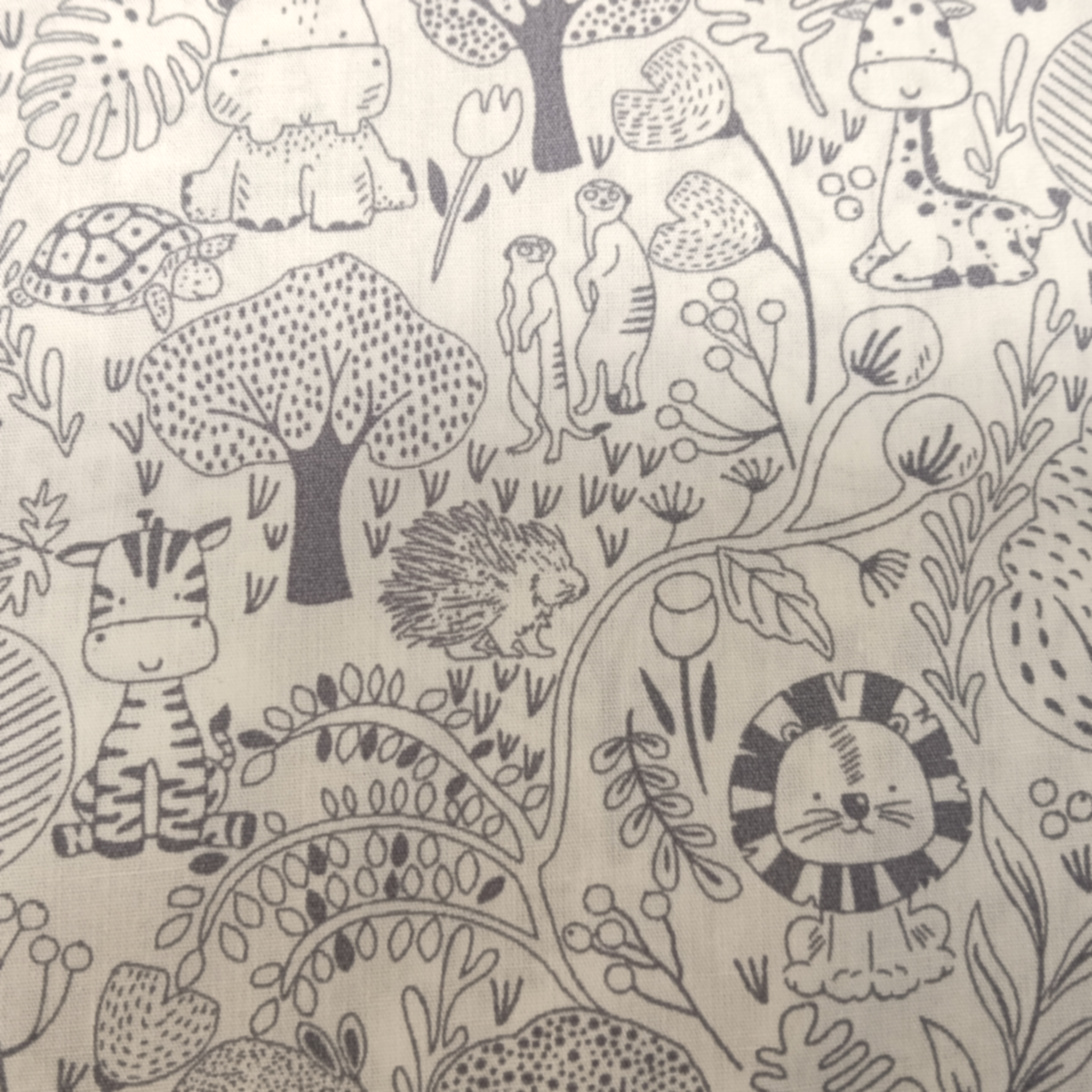 Light Grey Cute Jungle Animals