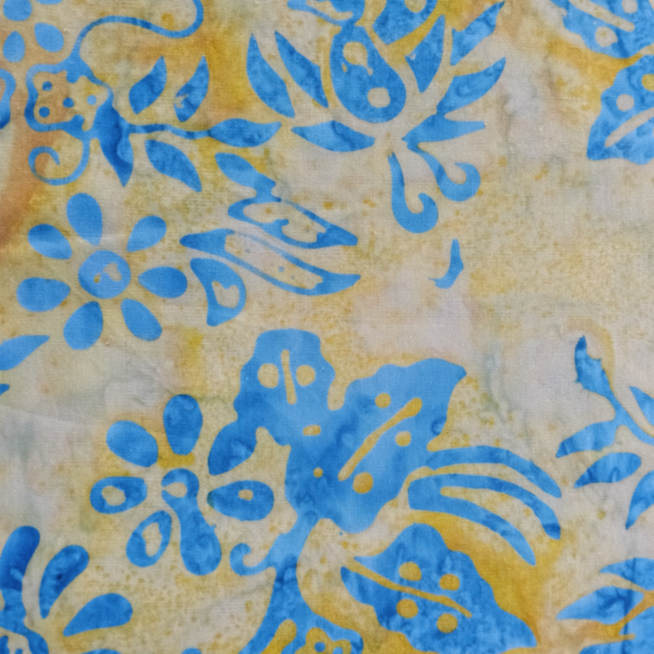 Yellow w/ Blue Flowers