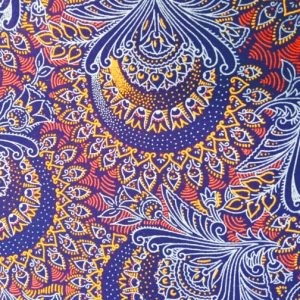 Blue, Yellow and Pink Peacock