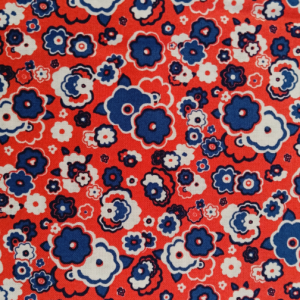 Red and Blue Abstract Flowers