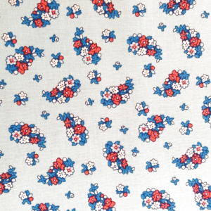 Red, Blue and White Flower Paisley