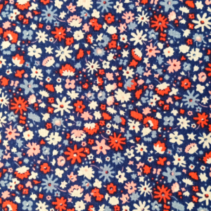 Blue and Red Abstract Micro-Floral